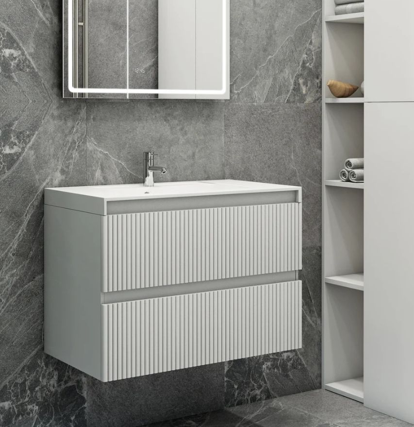 Тумба подвесная Koller Pool Line 100 см белый матовый LN0983WHITE с умывальником