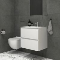 Тумба підвісна Koller Pool Trend 90 см білий глянцевий 202290TR-0190 з умивальником
