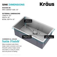 Кухонна мийка Kraus Precision нержавіюча сталь KHU100-30