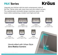 Кухонна мийка Kraus Pax нержавіюча сталь KHU15