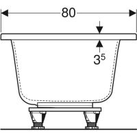 Ванна акрилова Geberit Selnova Square Duo 180х80 554.387.01.1