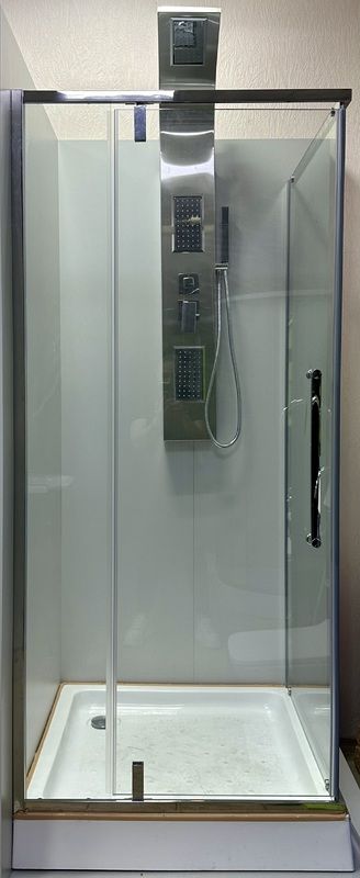 Душова кабіна Veronis 90x90 (Профіль - хром, скло - прозоре) KN-16-09 з піддоном