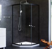 Душова кабіна Am.Pm Gem 90x90 (Профіль - чорний, скло - прозоре) W90UG-405-9090-BT