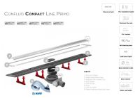 Душовий канал Pestan Confluo Primo Compact Line 850 мм 13702512 з решіткою з нержавіючої сталі