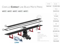Душовий канал Pestan Confluo Primo Compact Line 550 мм 13702523 з чорною матовою решіткою