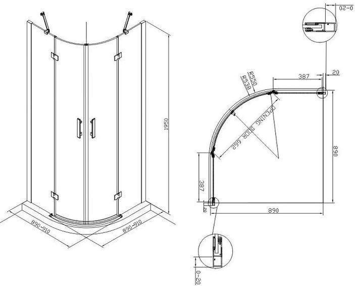 Душова кабіна Koller Pool Kvadro 90x90 (Профіль - хром, скло - прозоре) K90RC-2