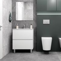 Тумба підлогова Koller Pool Edge 80 см білий глянцевий EDNEW080WHITE з умивальником