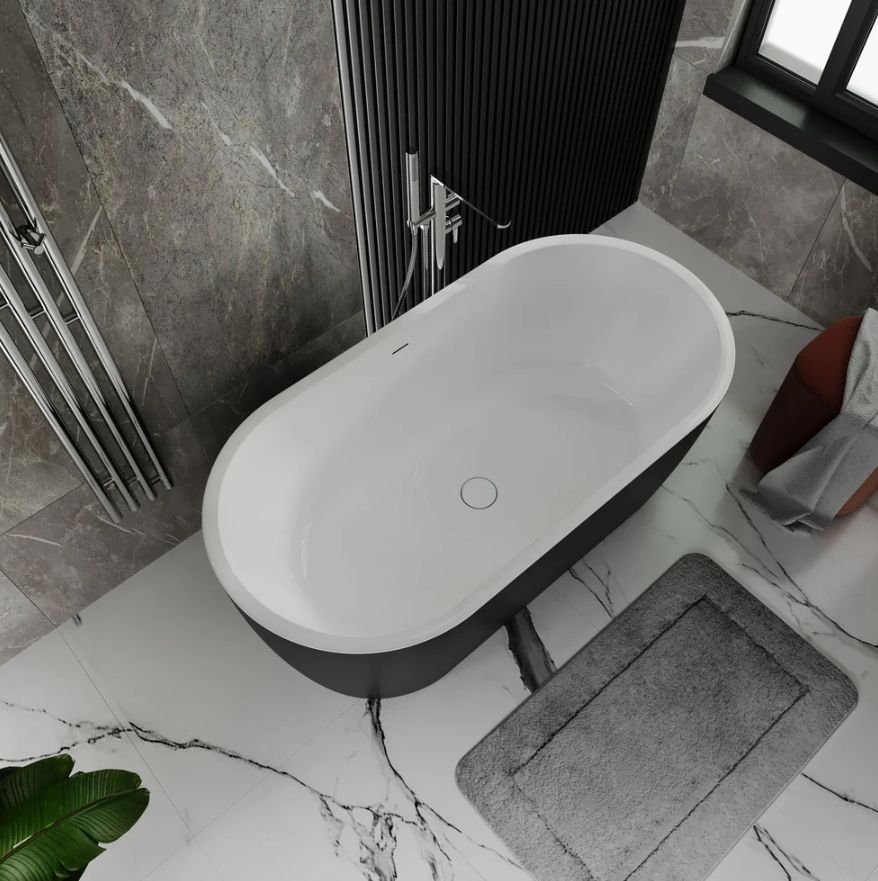 Ванна акрилова Koller Pool PureLine 160x80 чорна/біла 0266251501