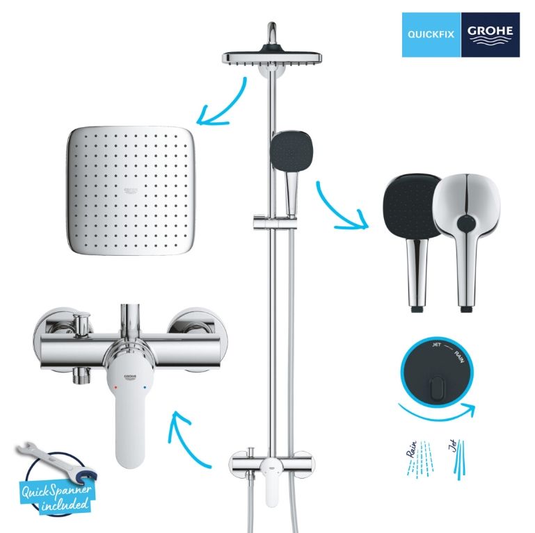 Душова система Grohe Vitalio Comfort QuickFix хром 2698540961BF з набором аксесуарів