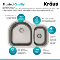 Кухонна мийка Kraus Premier з нержавіючої сталі KBU21