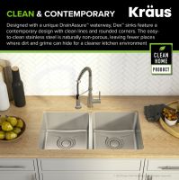 Кухонна мийка Kraus Dex Radiant Pearl з нержавіючої сталі KD1UD33B