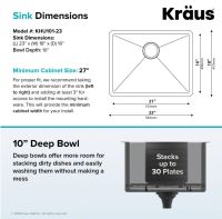 Кухонна мийка Kraus Precision з нержавіючої сталі KHU101-23