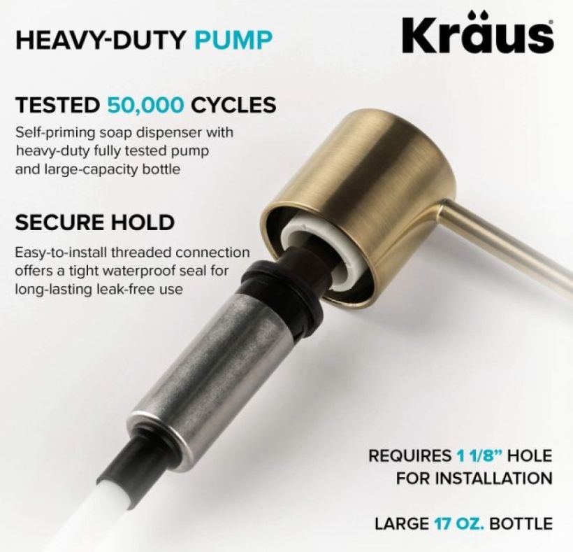 Дозатор для кухонної мийки Kraus золото KSD-53BG