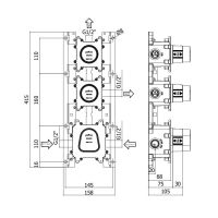 Вбудована частина для термостатичного змішувача на 2 споживача Paffoni Modular Box MDBOX018