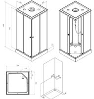 Душовий бокс Am.Pm X-Joy Square 90x90 (Профіль - сатин, скло - прозоре) W94C-403-090MT