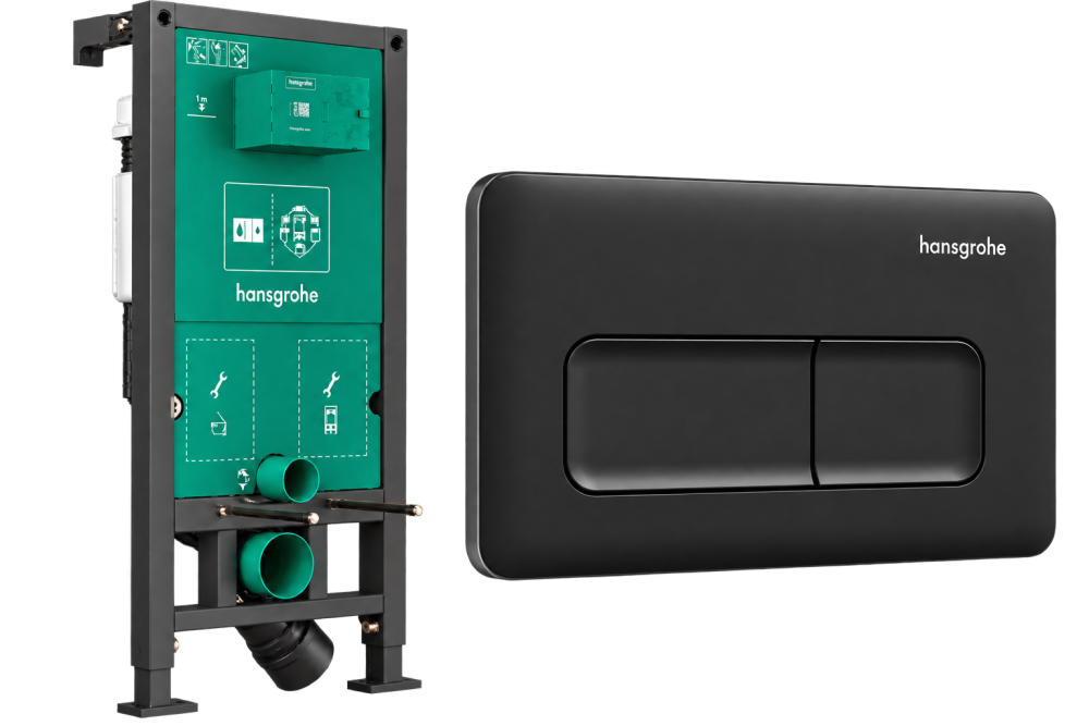 Інсталяція для унітазу Hansgrohe iFrame Universal 99001670 із клавішею Original Q чорний матовий