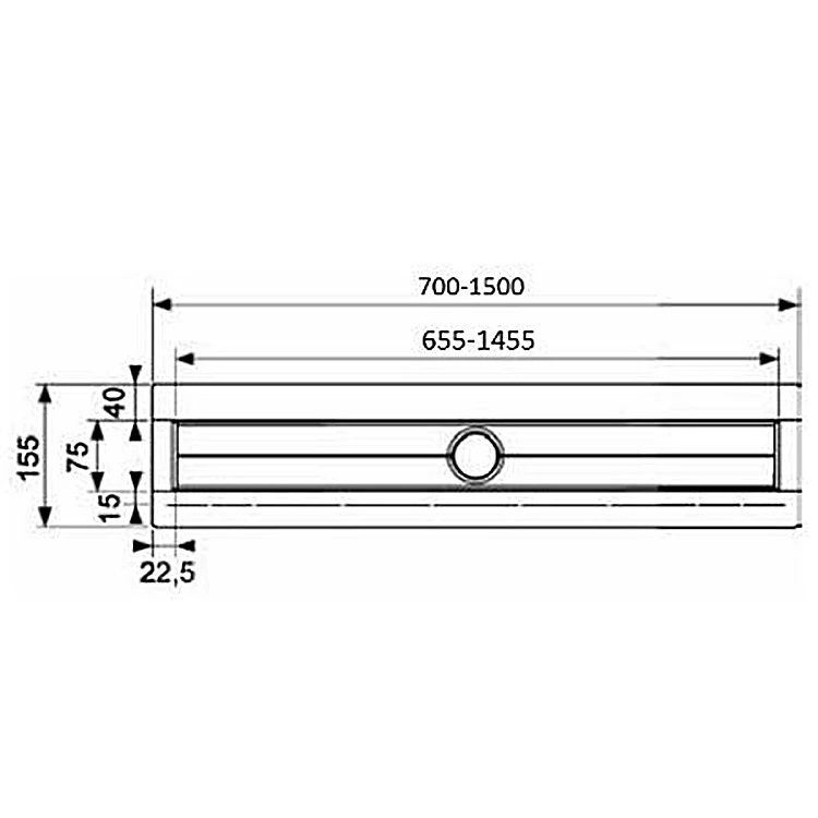 Решітка для канала TECE Drainline сталь 600770