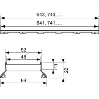 Решітка для канала TECE Drainline сталь 600972