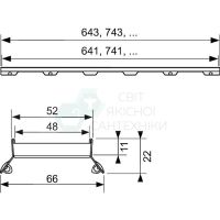 Решітка для канала TECE Drainline сталь 601072