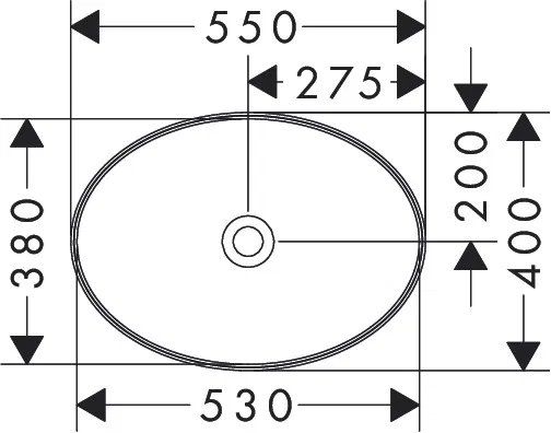 Раковина накладна Hansgrohe Xuniva D 55 см білий глянцевий 60165450