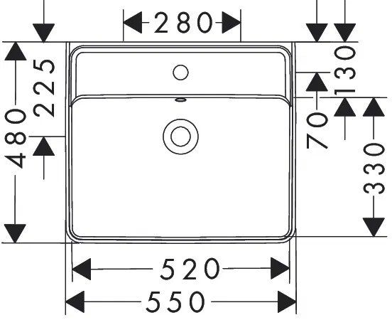 Раковина підвісна Hansgrohe Xanuia Q 55 см білий глянцевий 60238450