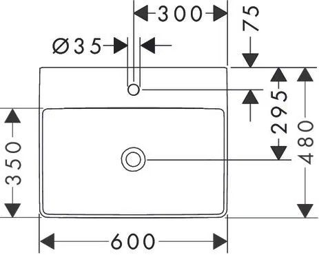 Раковина накладна Hansgrohe Xelu Q 60 см білий глянцевий 61018450