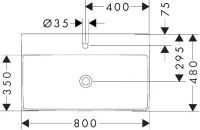 Раковина накладна Hansgrohe Xelu Q 80 см білий глянцевий 61022450