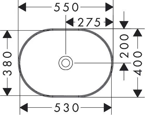 Раковина накладна Hansgrohe Xuniva U 55 см білий глянцевий 61073450
