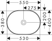 Раковина накладна Hansgrohe Xuniva U 55 см білий глянцевий 61073450