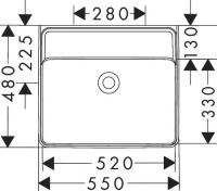 Раковина підвісна Hansgrohe Xanuia Q 55 см білий глянцевий 61148450