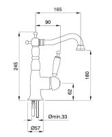Змішувач для раковини Bugnatese Oxford золото OXFDO6313S