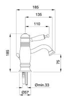 Змішувач для раковини Bugnatese Oxford золото OXFDO6362