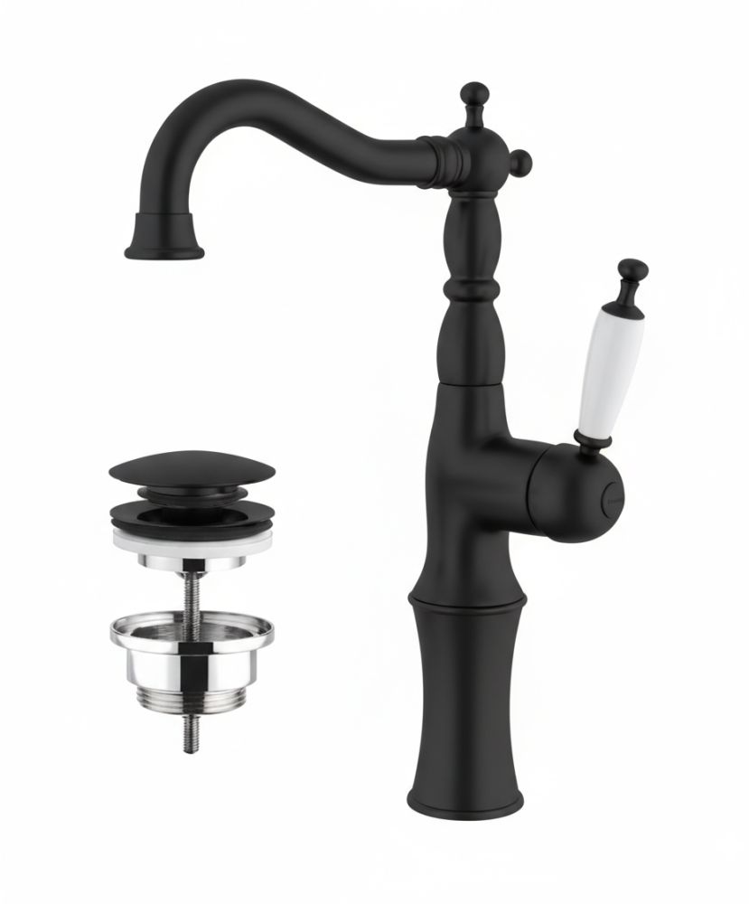 Змішувач для раковини Bugnatese Oxford чорний матовий OXFNE6317SC