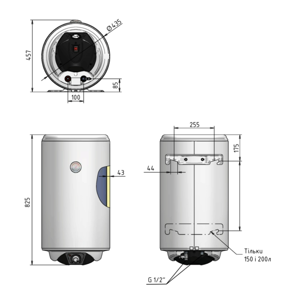 Накопичувальний водонагрівач Thermo Alliance Spectra 80 л SV0804420D