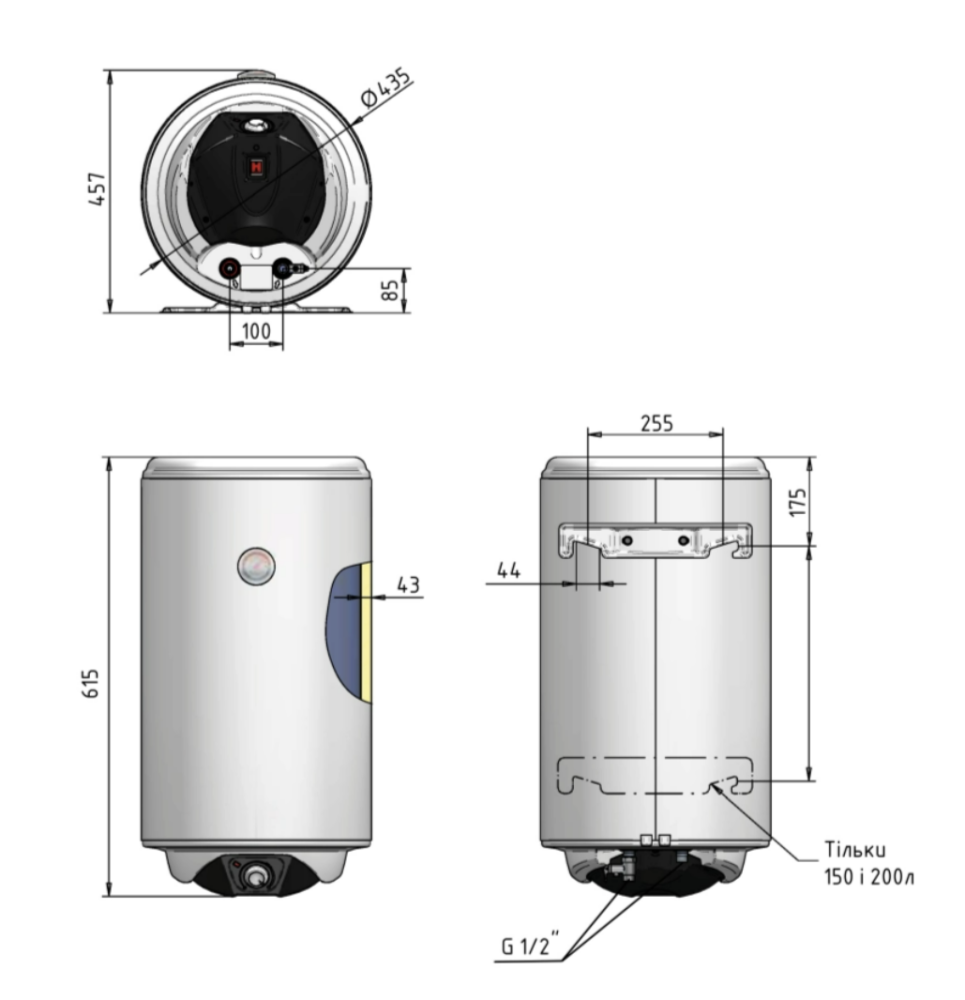 Накопичувальний водонагрівач Thermo Alliance Spectra 50 л SV0504415W