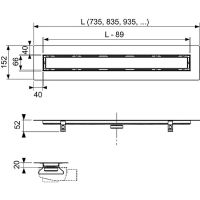 Душевой канал TECE Drainline 651200 с решеткой под плитку