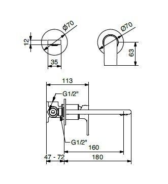Змішувач для раковини Bugnatese Simple PVD золото SIMPO6645