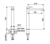 Змішувач для раковини Bugnatese Simple чорний матовий SIMNE6697S