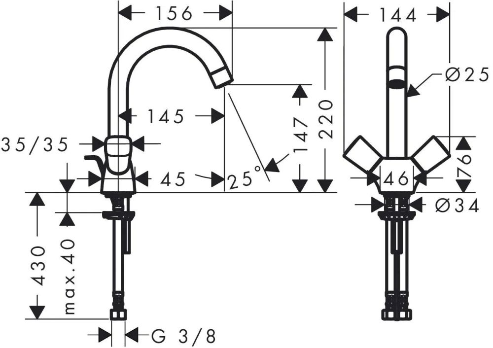 Змішувач для раковини Hansgrohe Logis хром 71222000