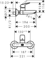 Змішувач для раковини Hansgrohe Logis хром 71225000
