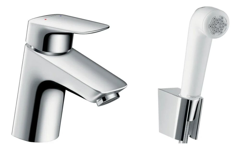 Змішувач для раковини Hansgrohe Logis хром 71290000 з гігієнічним душем