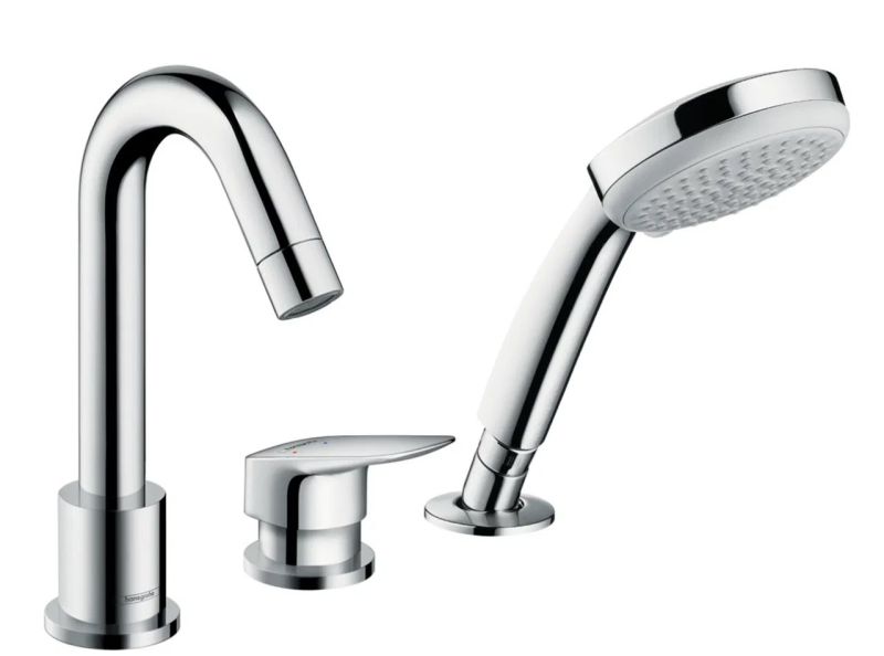 Змішувач на борт ванни Hansgrohe Logis хром 71313000 з душовим гарнітуром