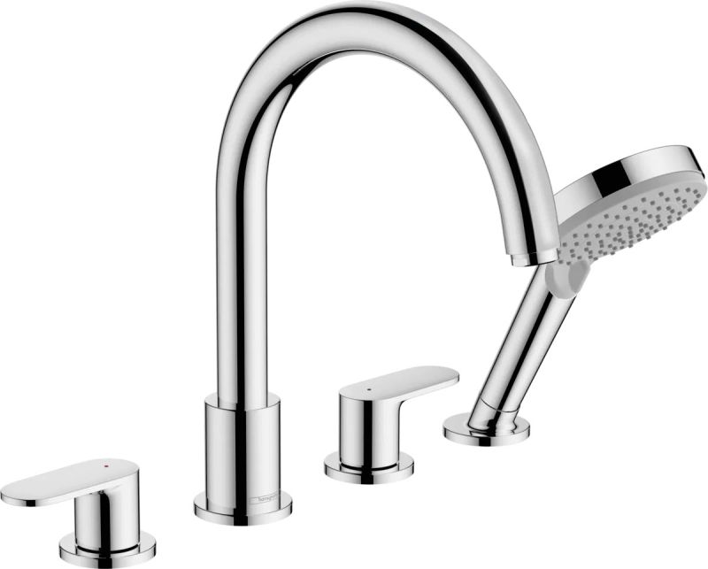 Змішувач на борт ванни Hansgrohe Vernis Blend хром 71456000 з душовим гарнітуром