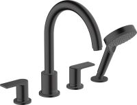 Змішувач на борт ванни Hansgrohe Vernis Shape чорний матовий 71459670 з душовим гарнітуром