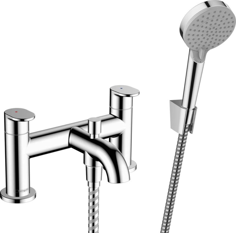 Змішувач на борт ванни Hansgrohe Vernis Blend хром 71461000 з душовим гарнітуром