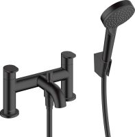 Змішувач на борт ванни Hansgrohe Vernis Blend чорний матовий 71461670 з душовим гарнітуром