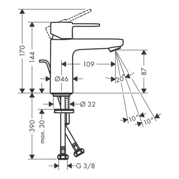 Змішувач для раковини Hansgrohe Vernis S хром 71541000