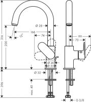 Змішувач для раковини Hansgrohe Vernis Blend хром 71554000