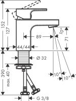 Смеситель для раковины Hansgrohe Vernis Shape черный матовый 71567670