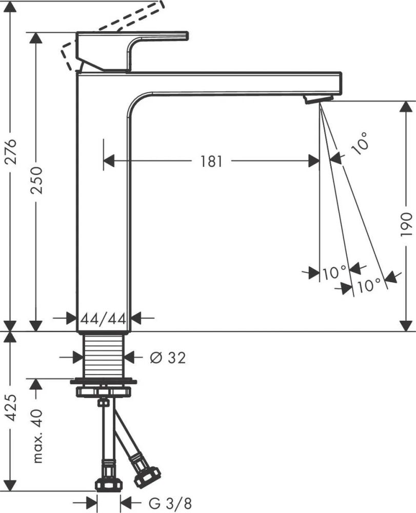 Змішувач для раковини Hansgrohe Vernis Shape чорний матовий 71591670